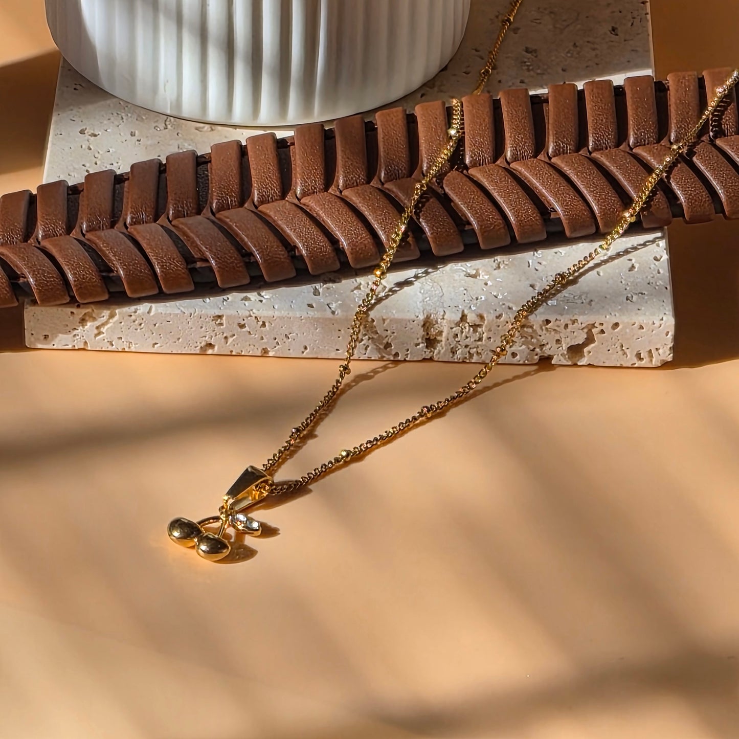 Twin Cherry Charm Necklace