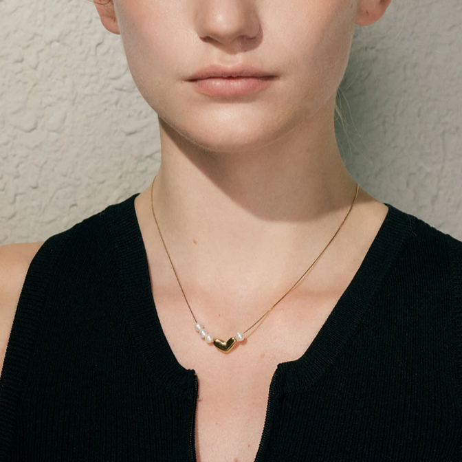 Freshwater Pearl Love Necklace