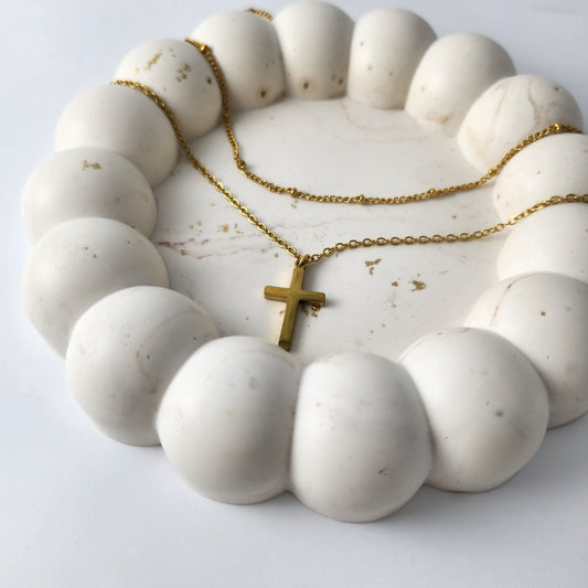Layered Chain Cross Necklace