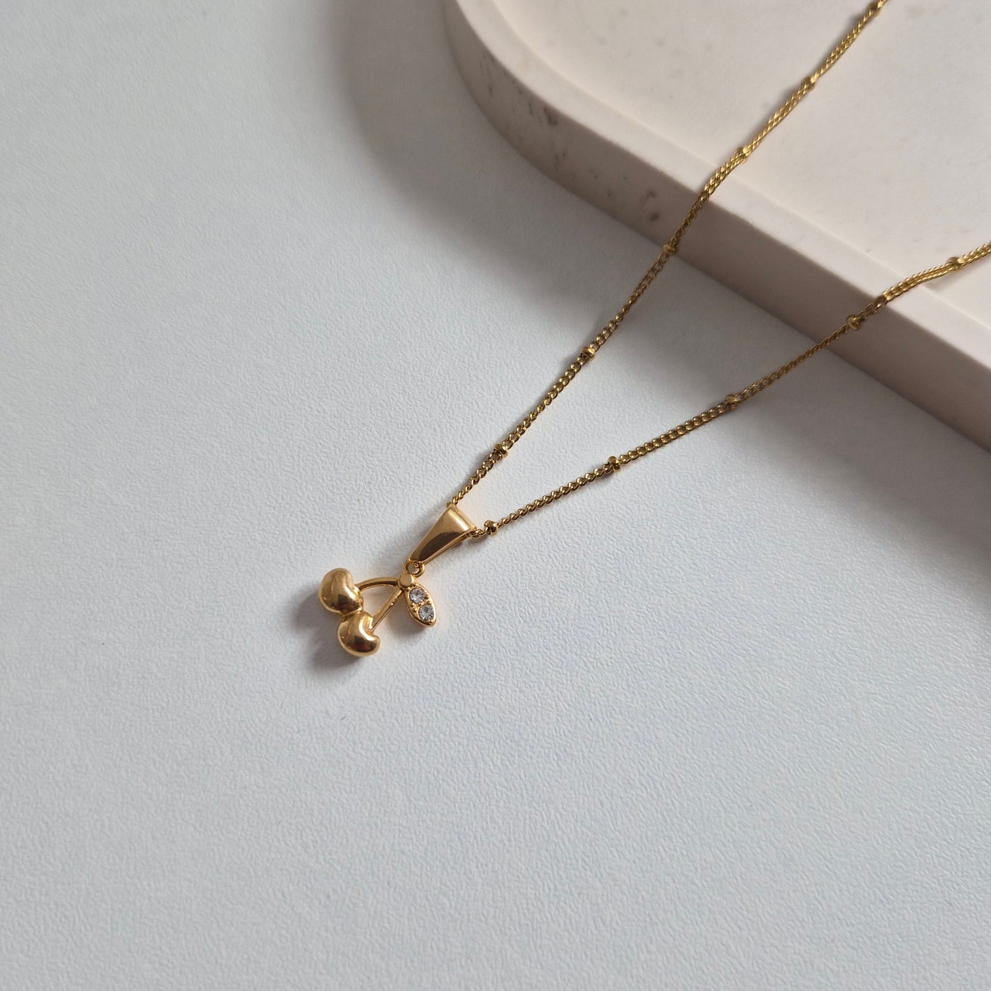 Twin Cherry Charm Necklace