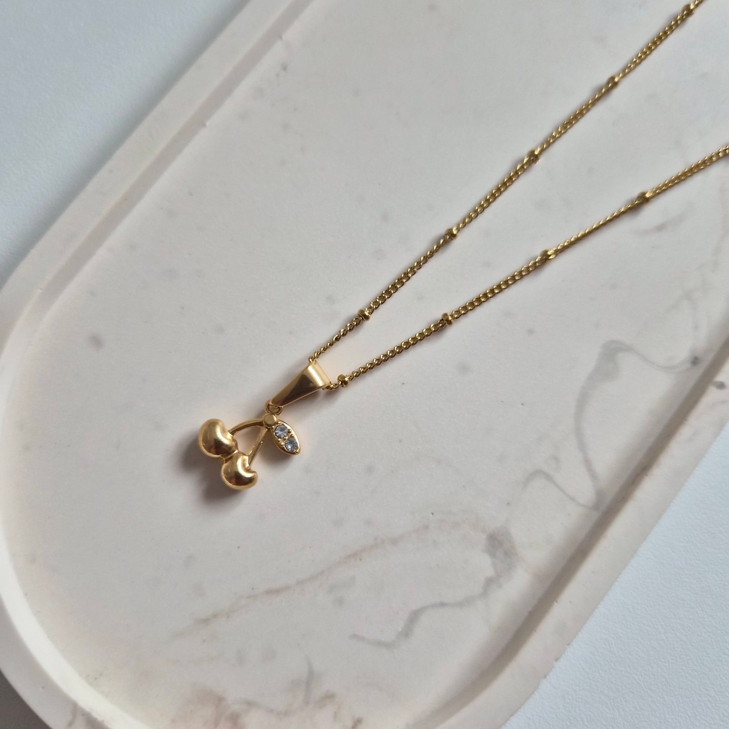 Twin Cherry Charm Necklace