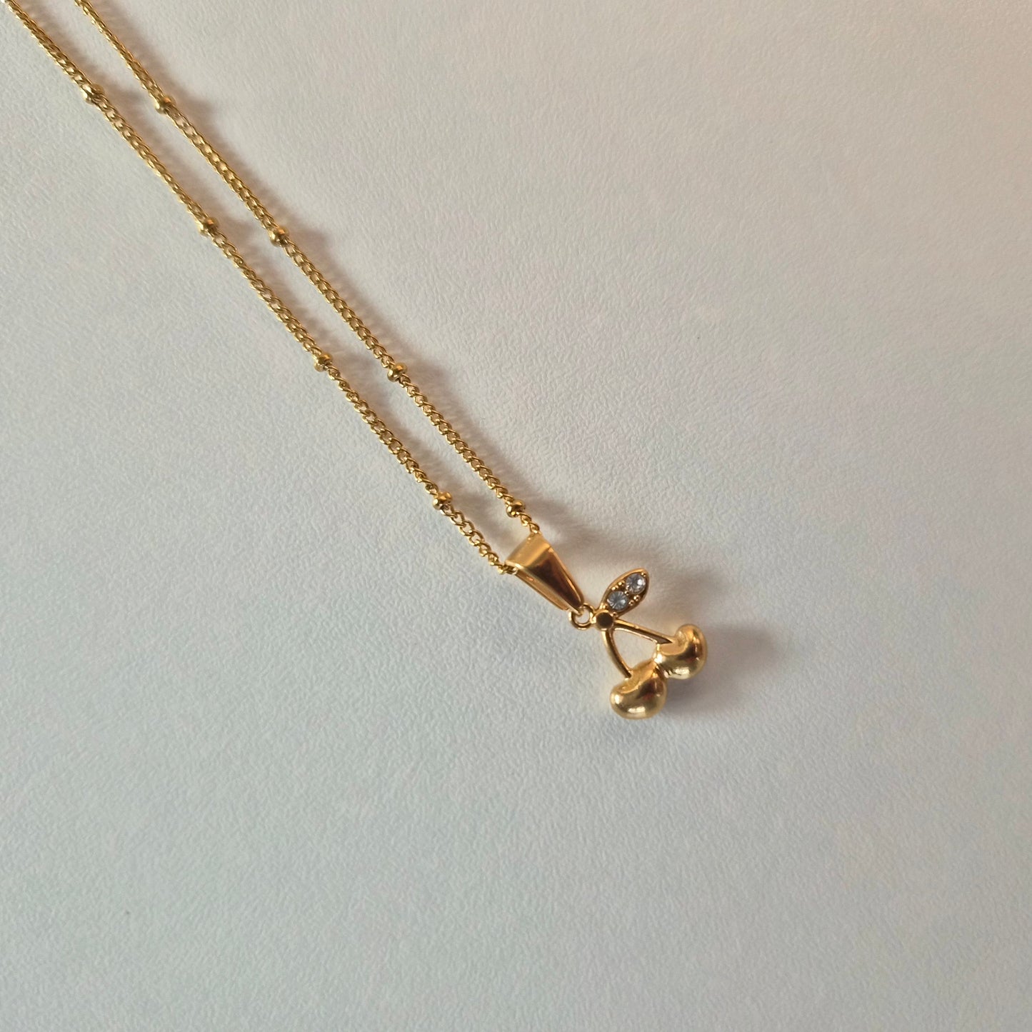 Twin Cherry Charm Necklace