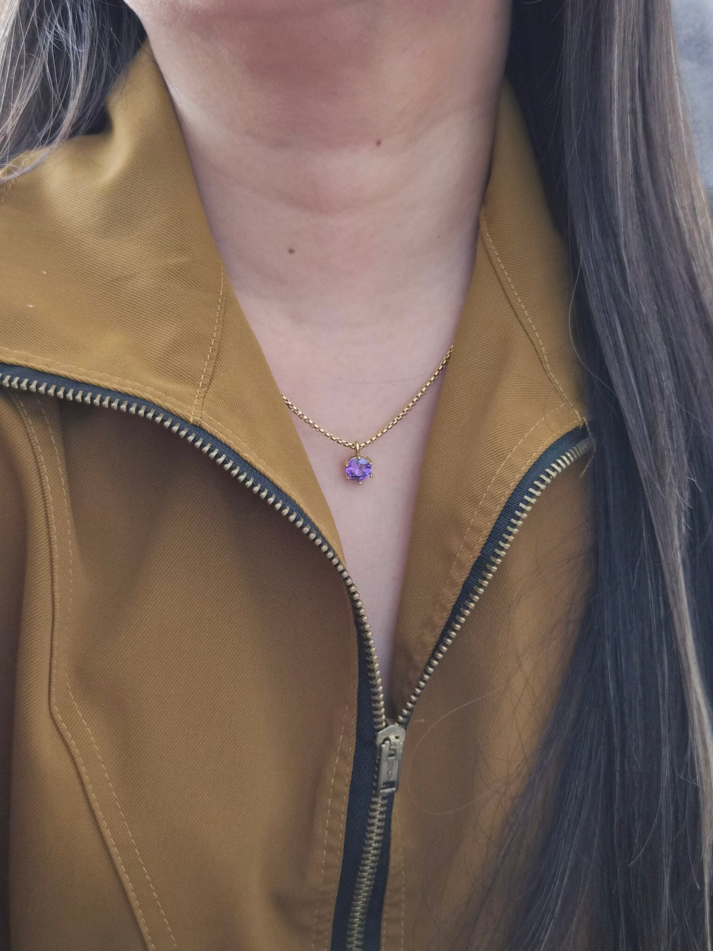 Round Birthstone Necklace