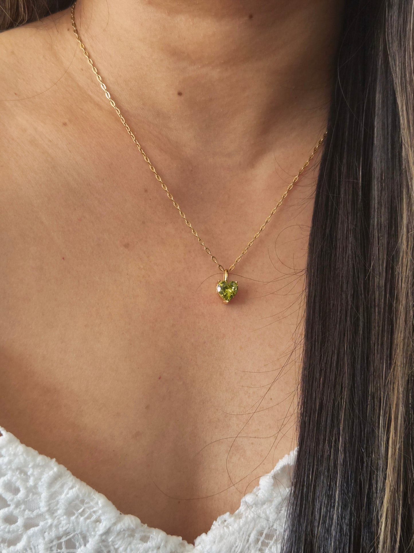 Heart Birthstone Necklace