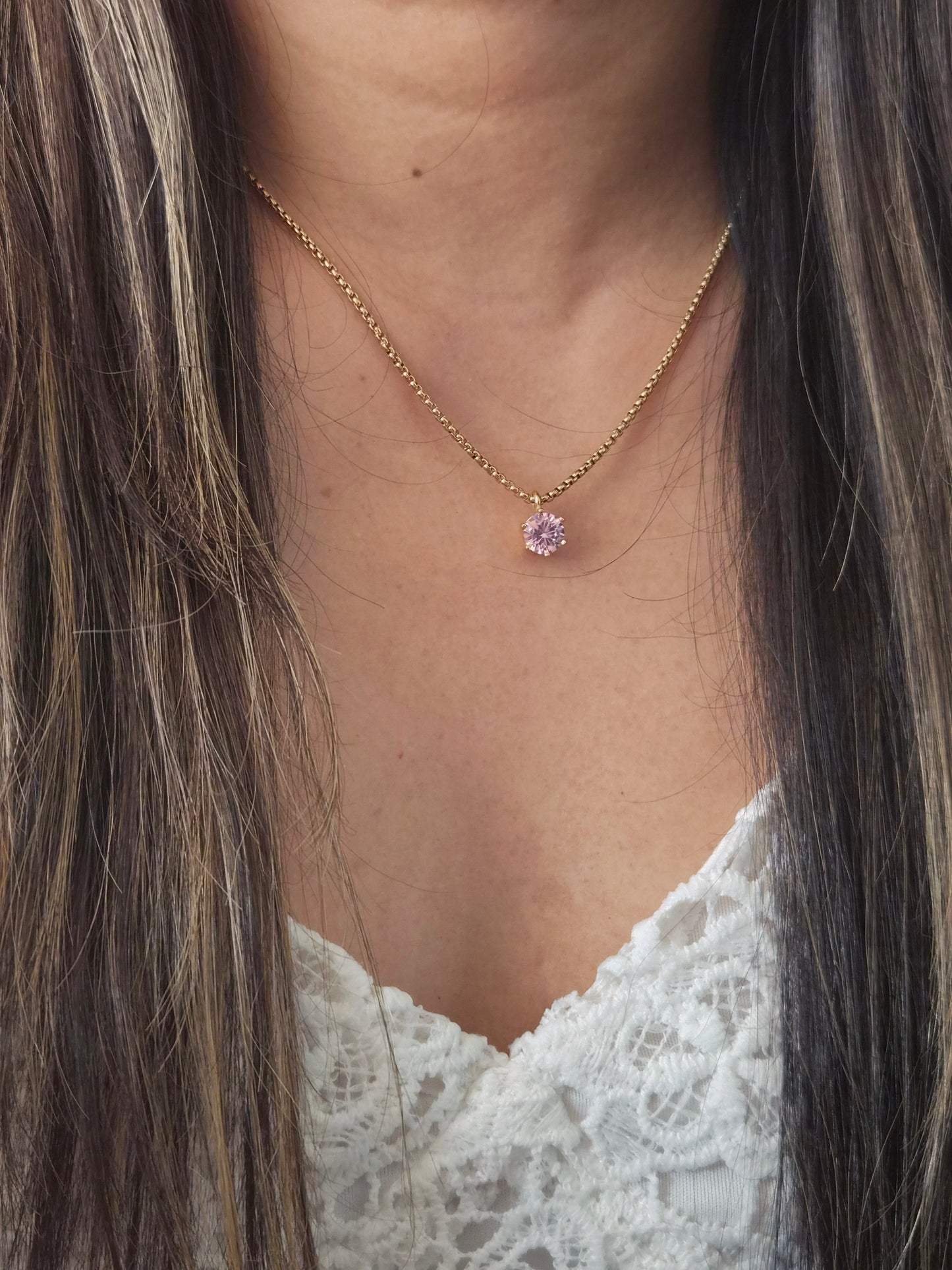 Round Birthstone Necklace