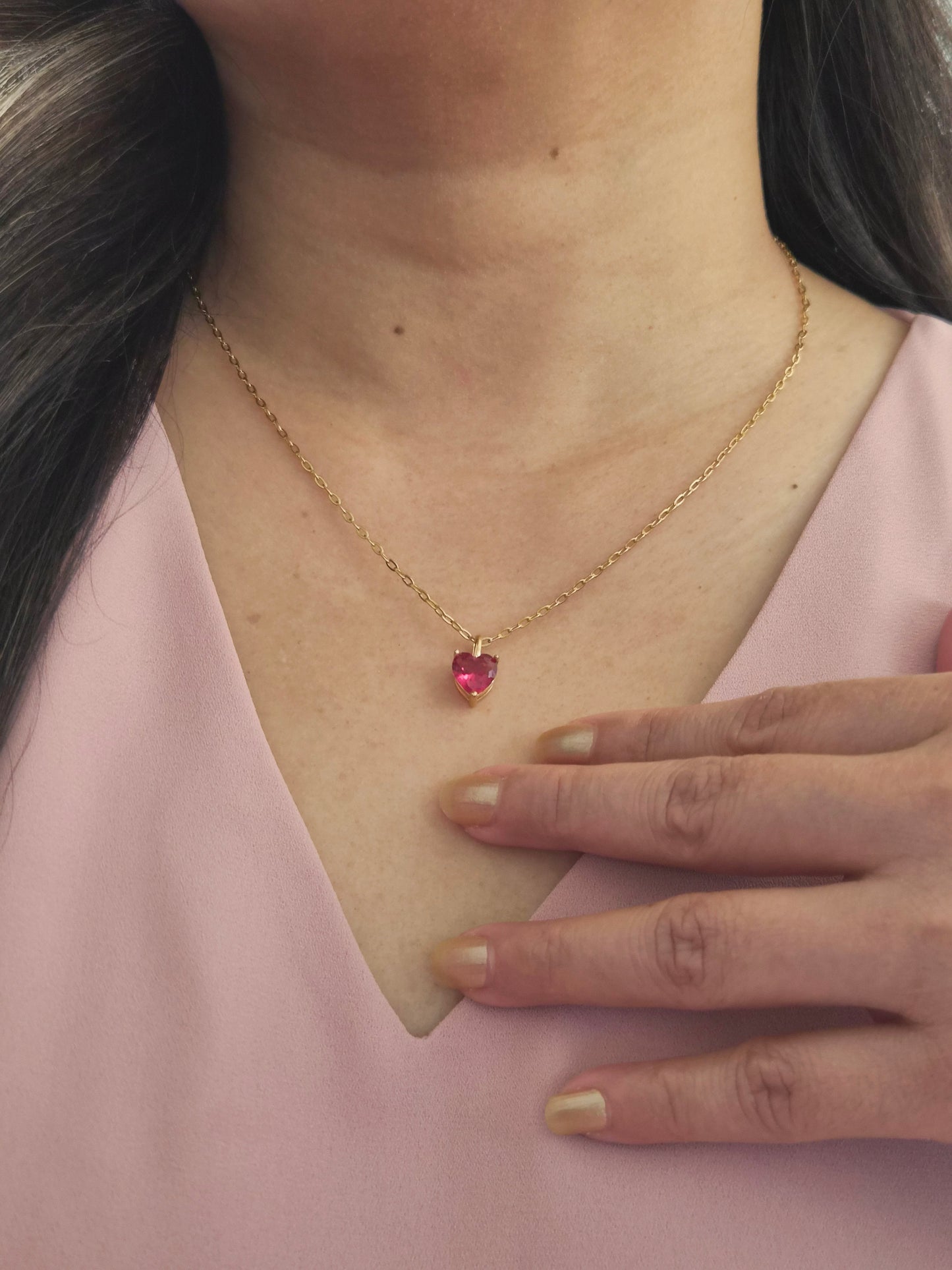 Heart Birthstone Necklace