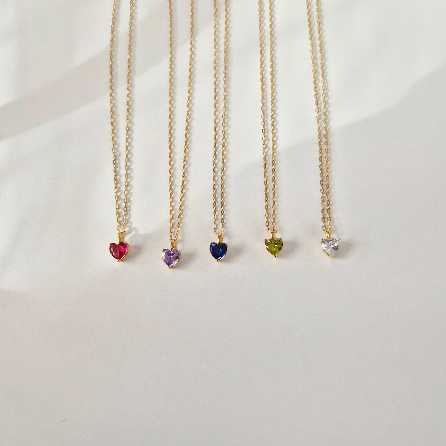Heart Birthstone Necklace