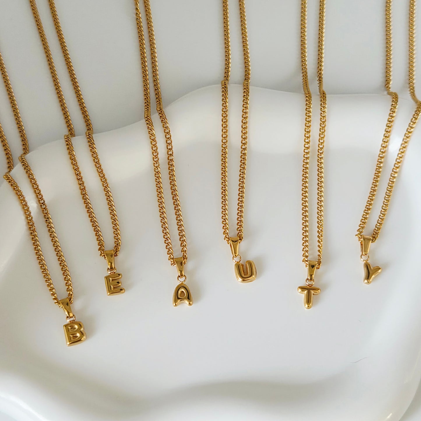 Bubble Initial Necklace