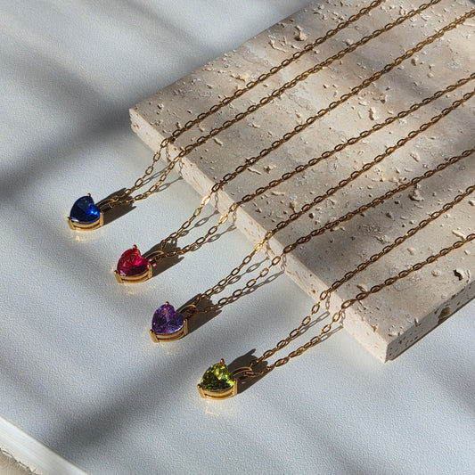 Heart Birthstone Necklace