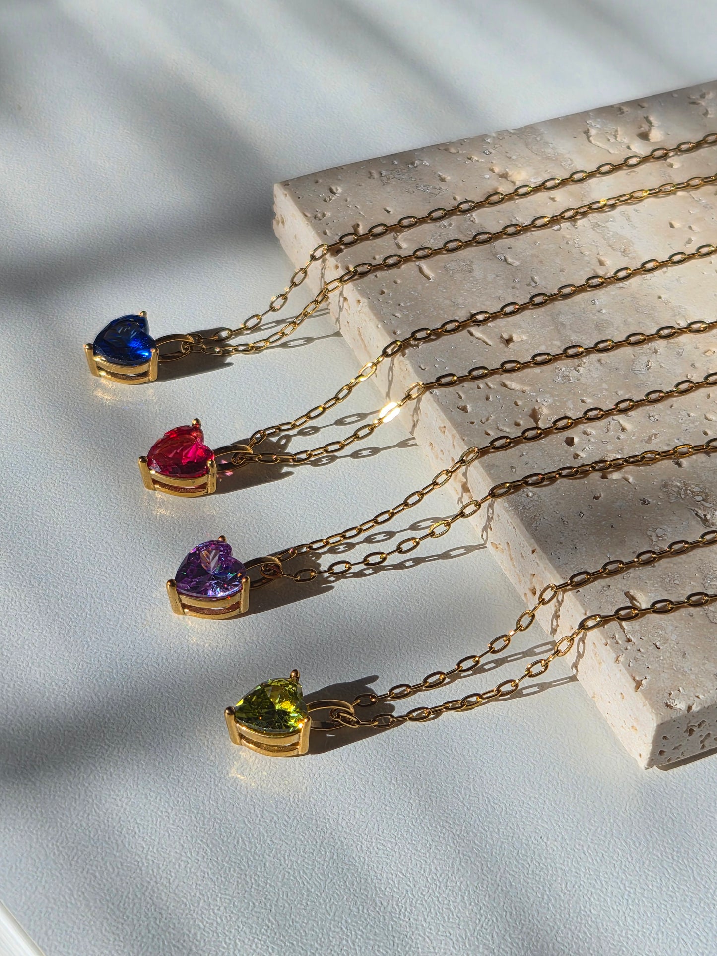 Heart Birthstone Necklace