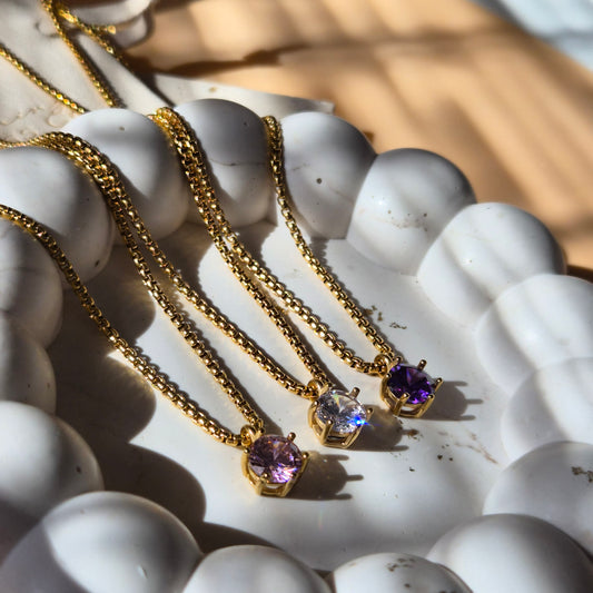 Round Birthstone Necklace