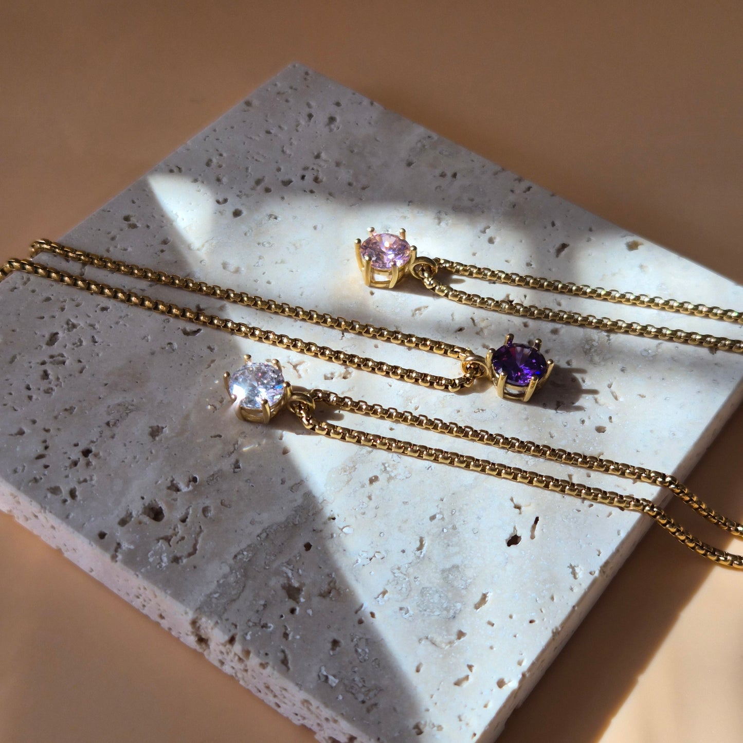 Round Birthstone Necklace