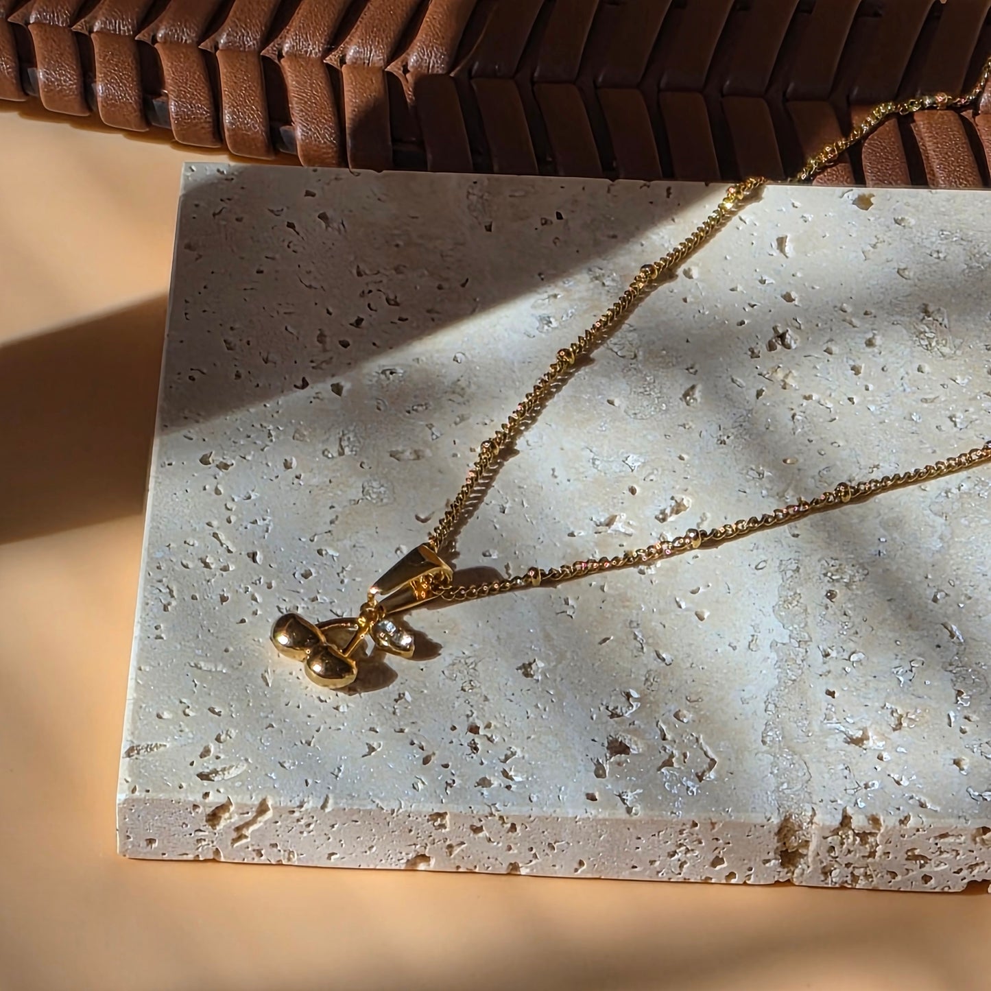 Twin Cherry Charm Necklace