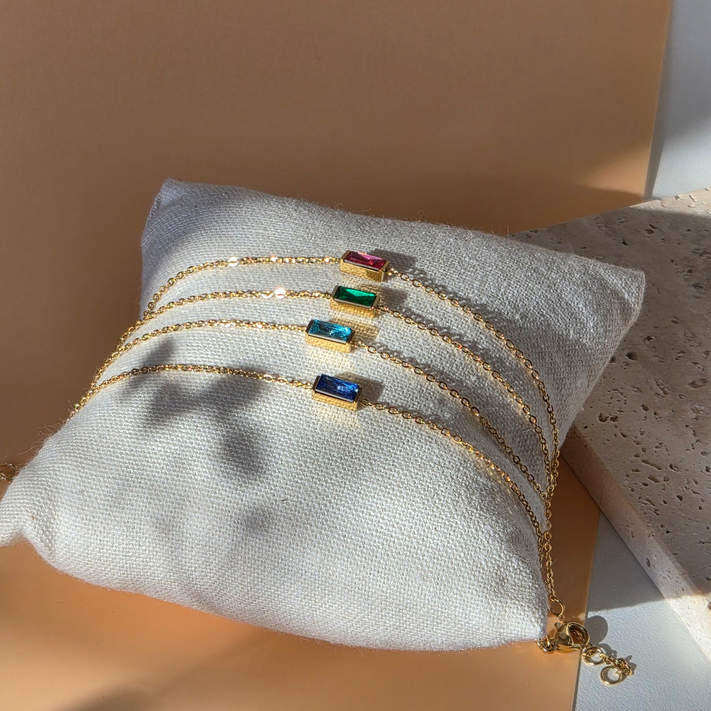 Dainty Birthstone Bar Bracelet