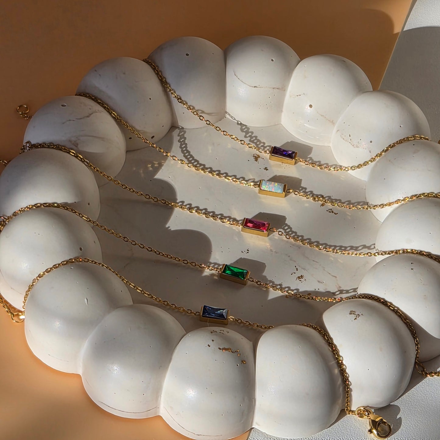 Dainty Birthstone Bar Bracelet