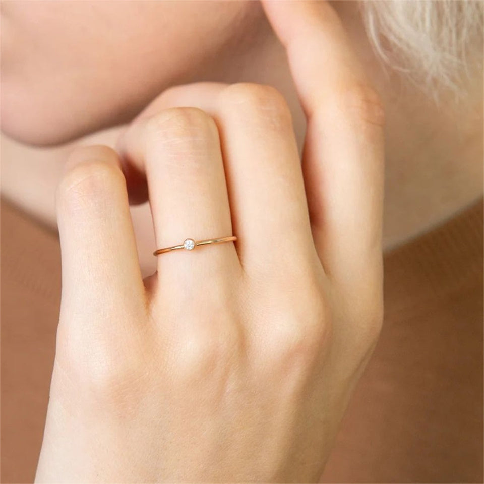 Dainty Mini Birthstone Ring