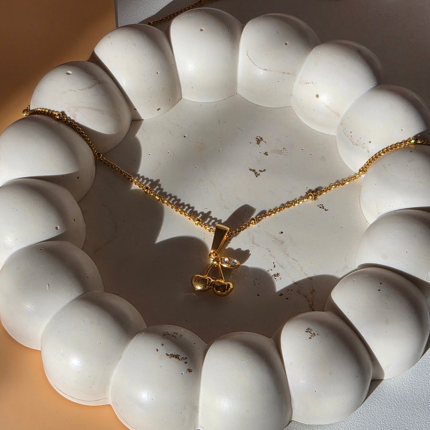 Twin Cherry Charm Necklace