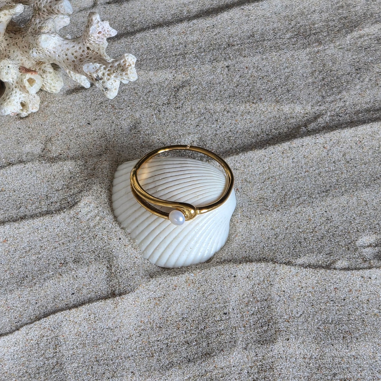 Freshwater Pearl Dot Ring