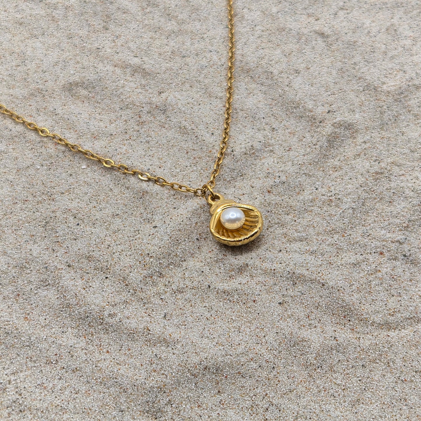 Freshwater Pearl Clam Shell Necklace
