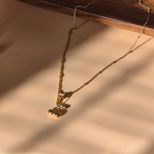 Twin Cherry Charm Necklace