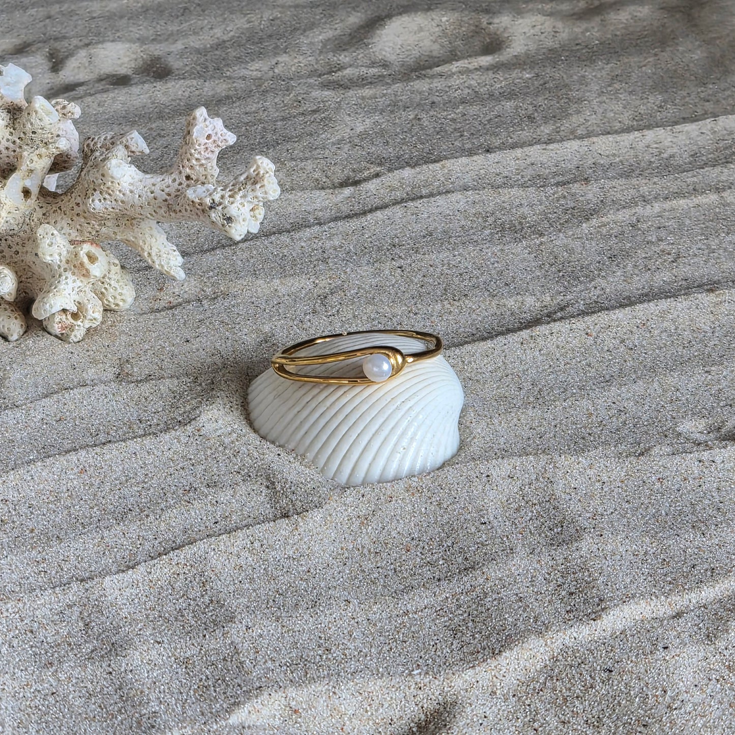 Freshwater Pearl Dot Ring